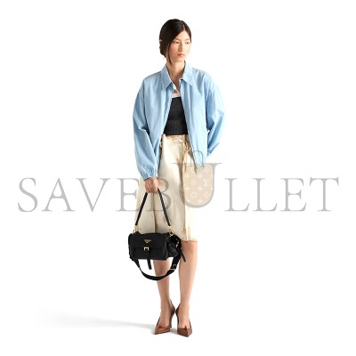 PRADA EXPLORE MEDIUM NAPPA LEATHER SHOULDER BAG WITH FLAP 1BD394 (30*14*10cm) 